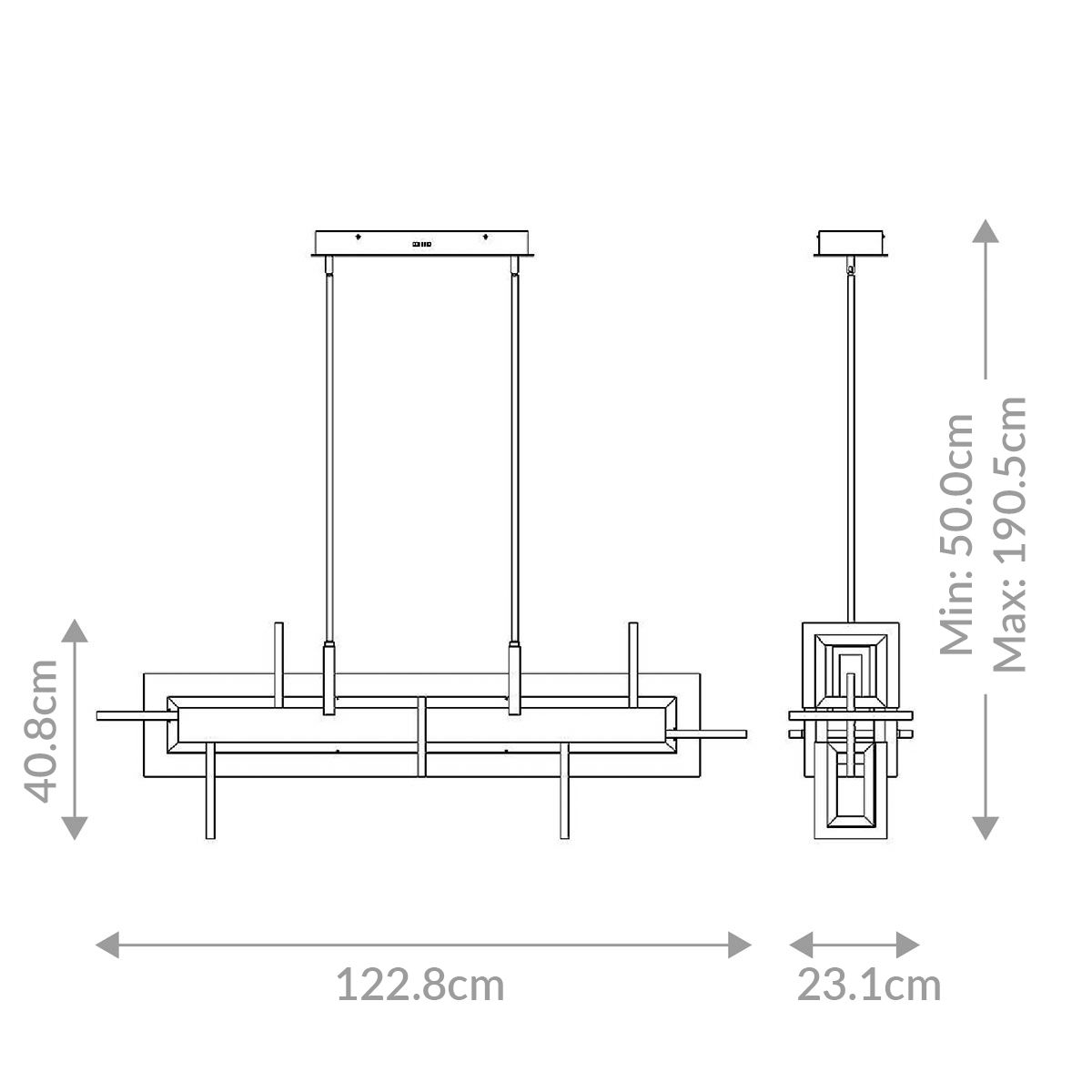 Quintiesse Inizio Linear Pendant Medium - Matte Gold
