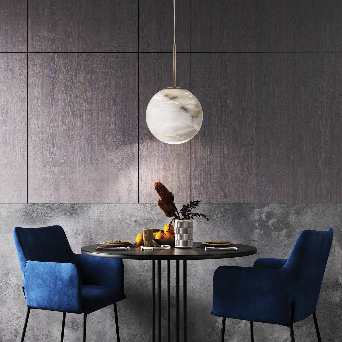 Quintiesse Kepler Alabaster Pendant Medium - Gold