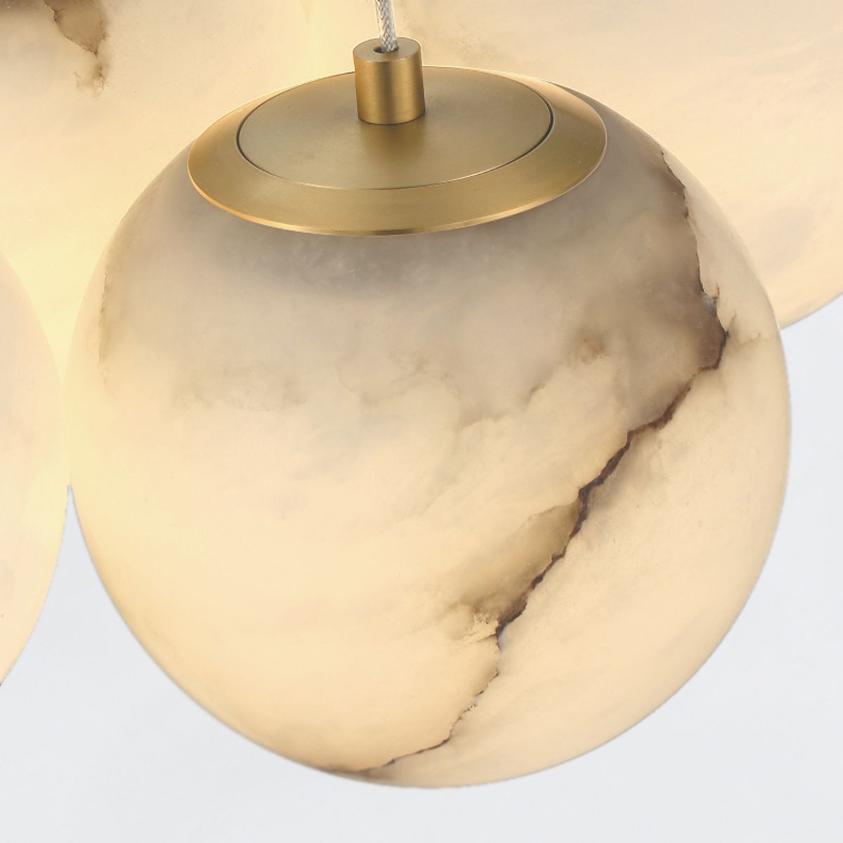 Quintiesse Kepler 7 Light Alabaster Cluster Pendant - Gold