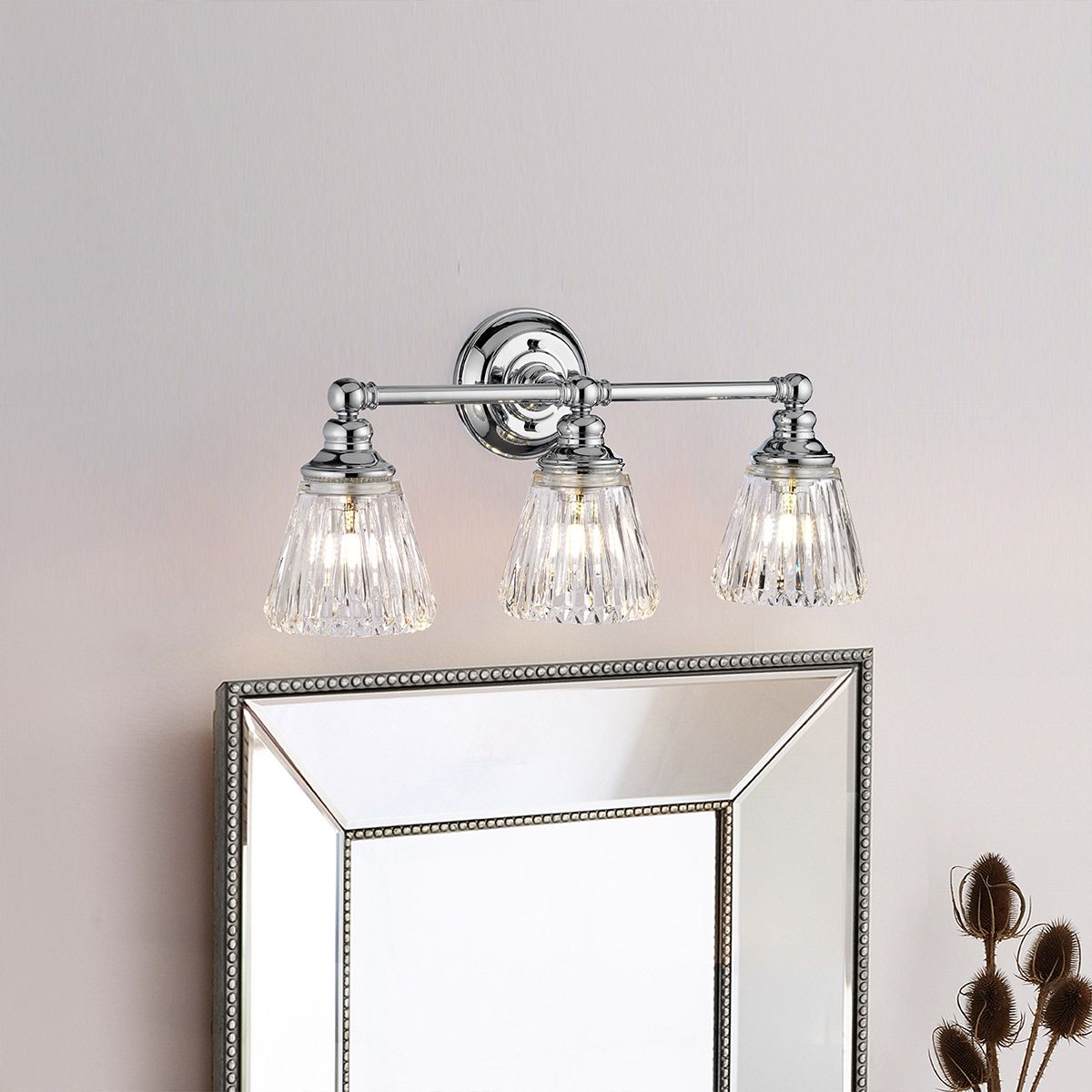 Quintiesse Keynes 3 Light Bathroom Wall Light - Polished Chrome