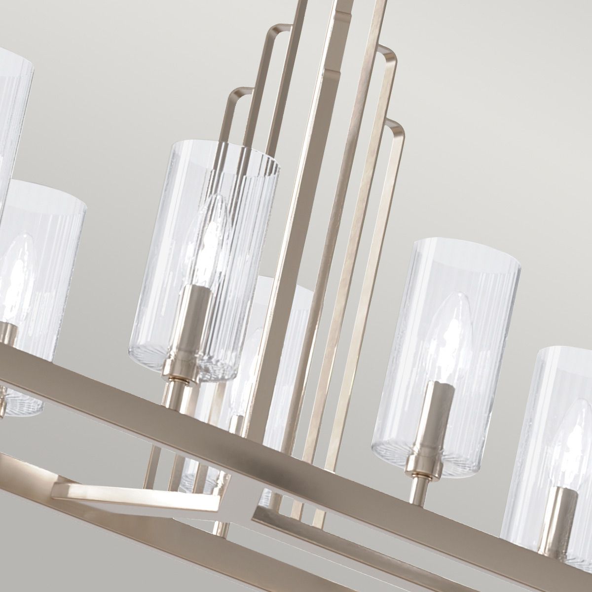 Quintiesse Kimrose 10 Light Linear Chandelier - Polished Nickel