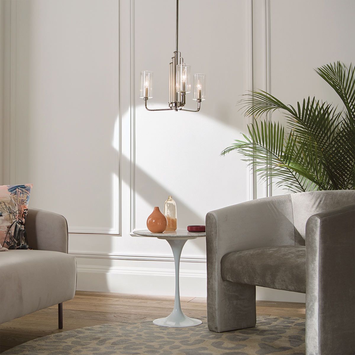 Quintiesse Kimrose 3 Light Chandelier - Polished Nickel