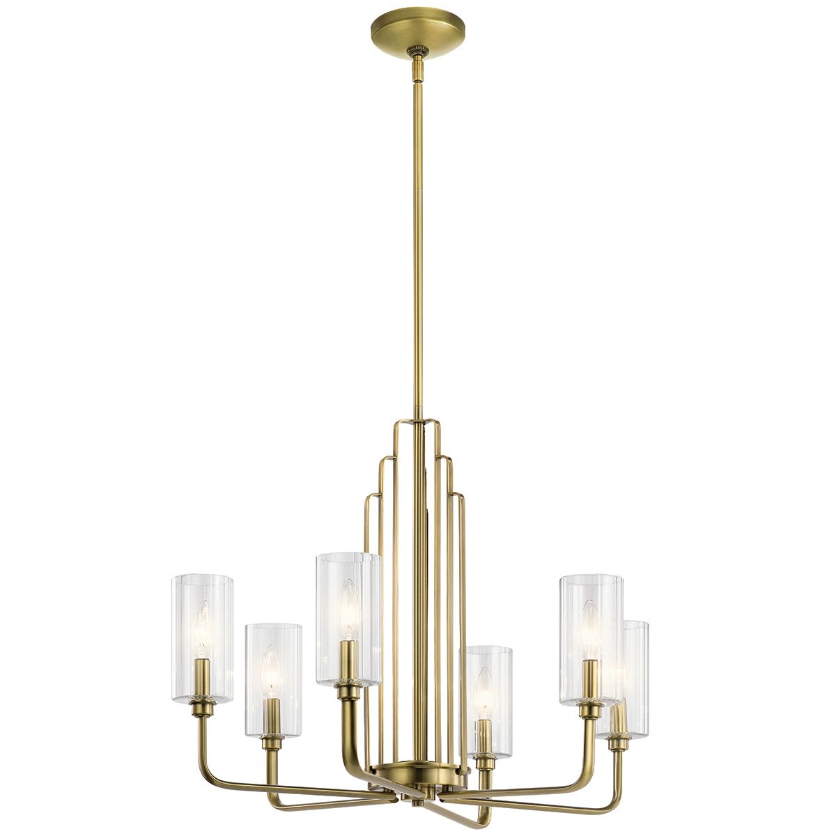 Quintiesse Kimrose 6 Light Chandelier - Brushed Natural Brass