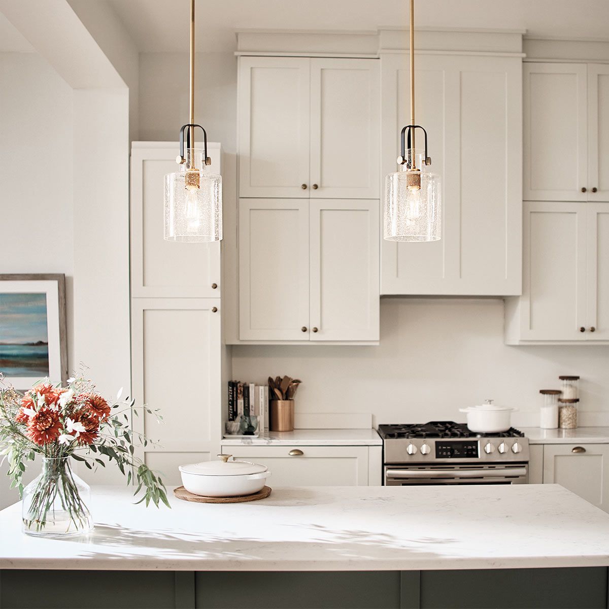 Quintiesse Kitner Single Pendant - Natural Brass