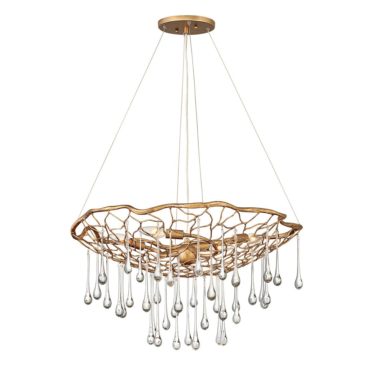 Quintiesse Laguna 4 Light Pendant Light - Burnished Gold