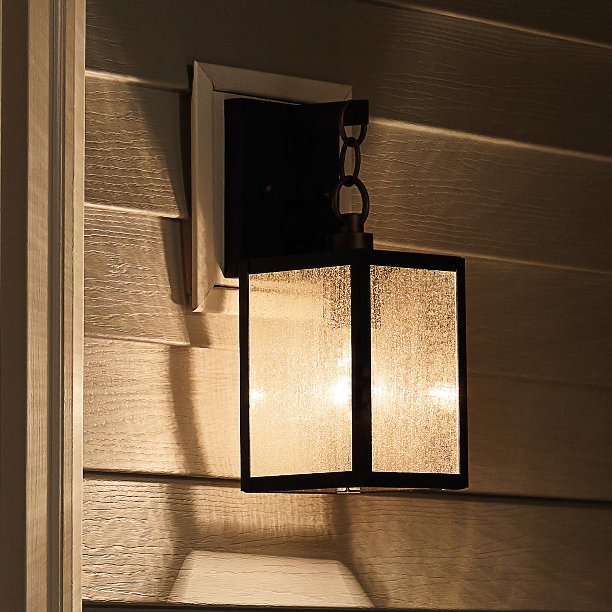 Quintiesse Lahden Single Small Wall Lantern - Weathered Zinc