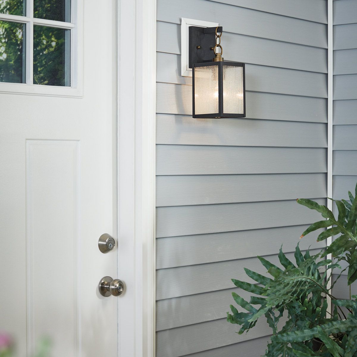 Quintiesse Lahden Single Small Wall Lantern - Weathered Zinc