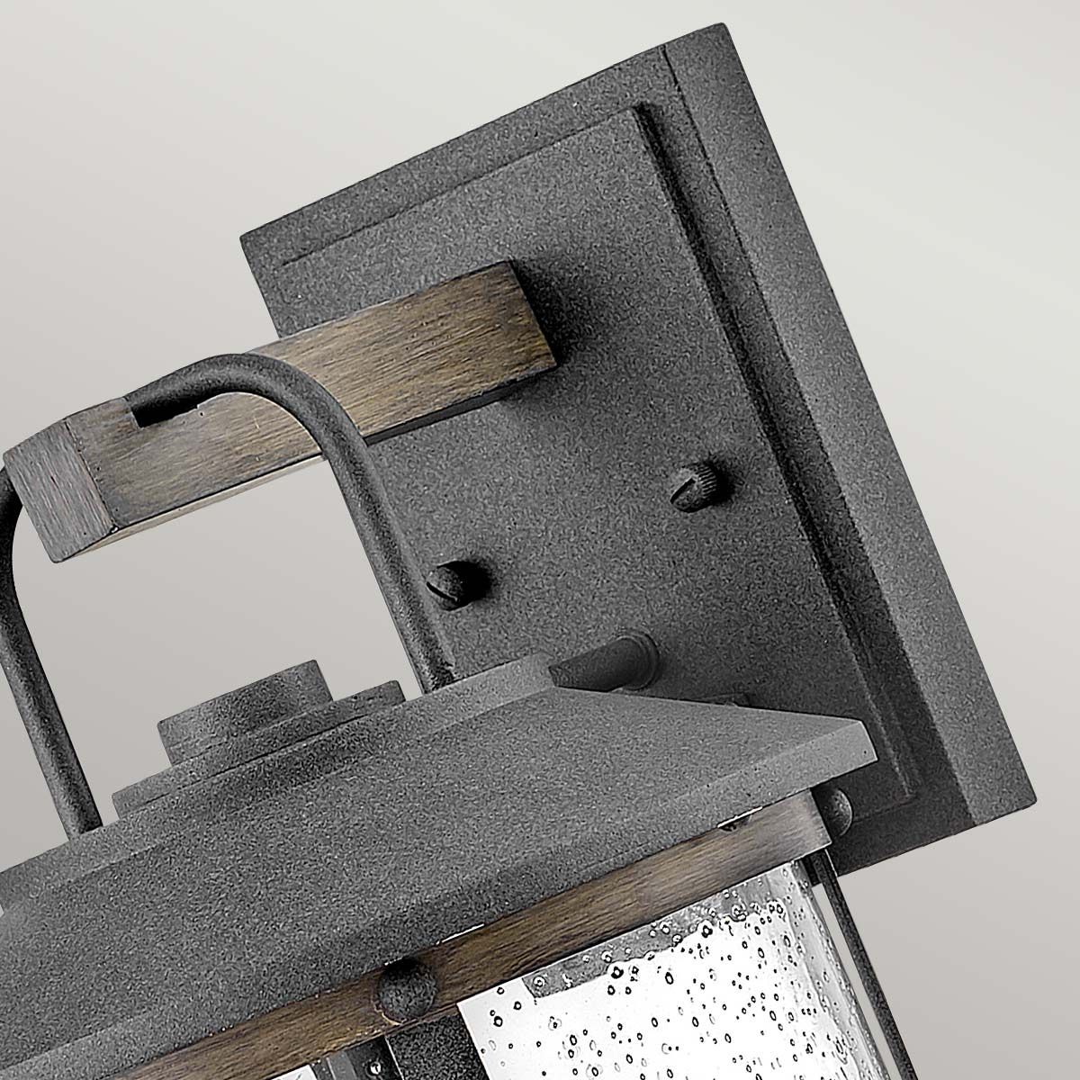 Quintiesse Lakehouse Single Medium Wall Lantern - Aged Zinc with Driftwood Grey