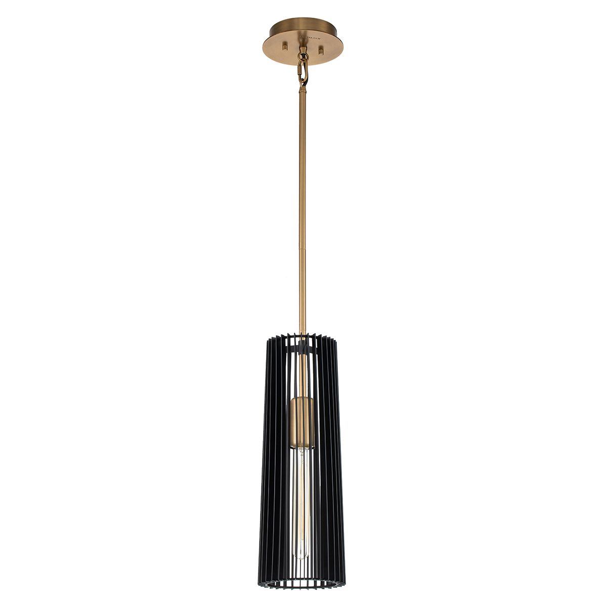 Quintiesse Linara Single Pendant - Black & Natural Brass