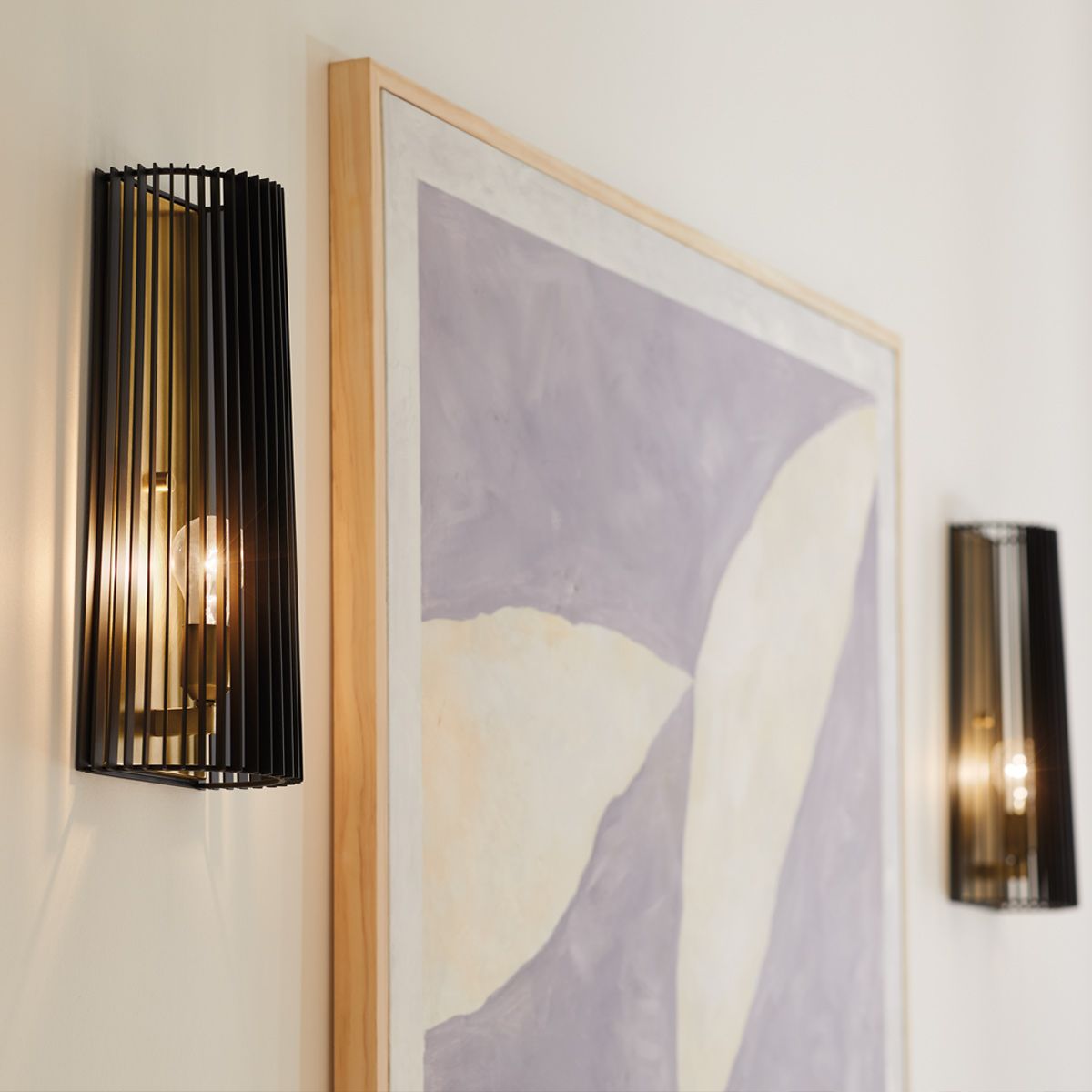 Quintiesse Linara Single Wall Light - Black & Natural Brass