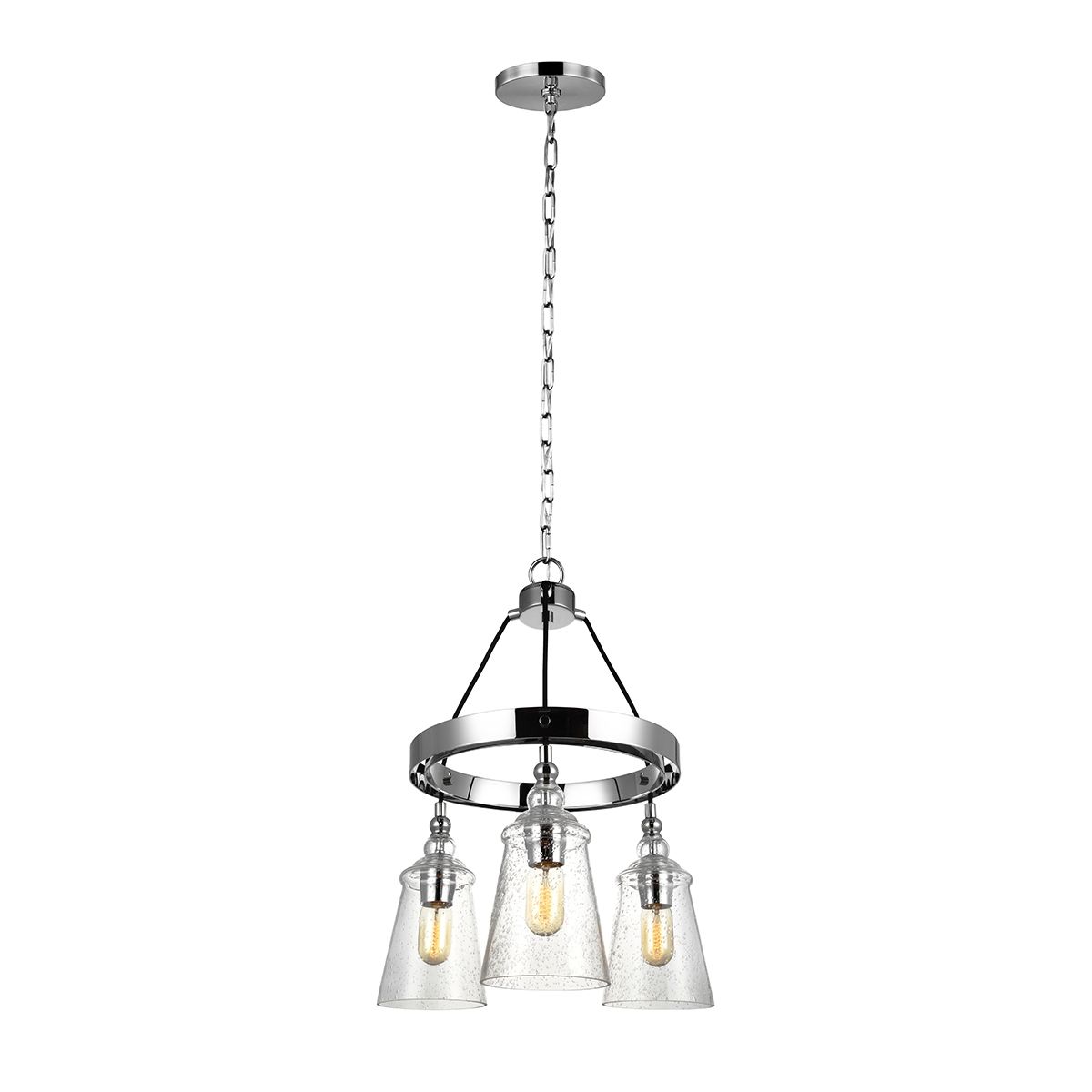 Quintiesse Loras 3 Light Chandelier - Chrome