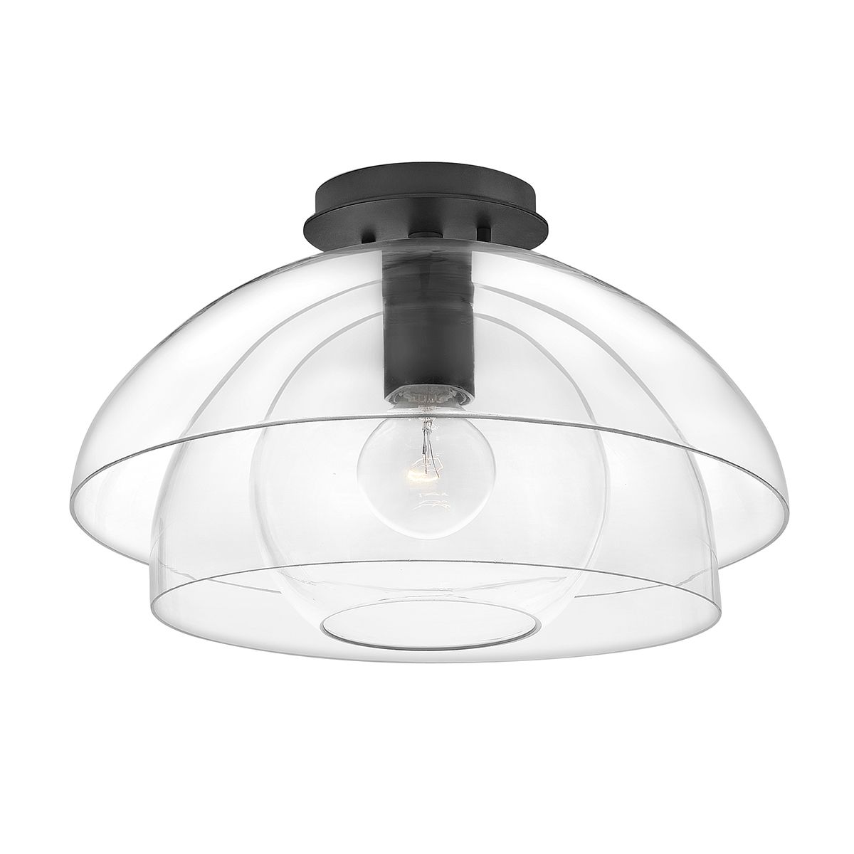 Quintiesse Lotus Single Pendant / Semi-Flush Fitting - Black