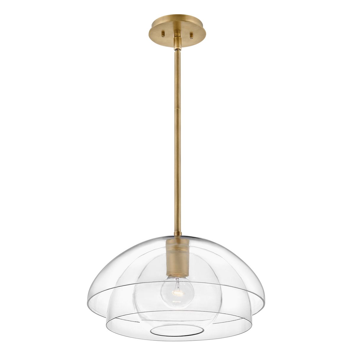 Quintiesse Lotus Single Pendant / Semi-Flush Fitting - Heritage Brass