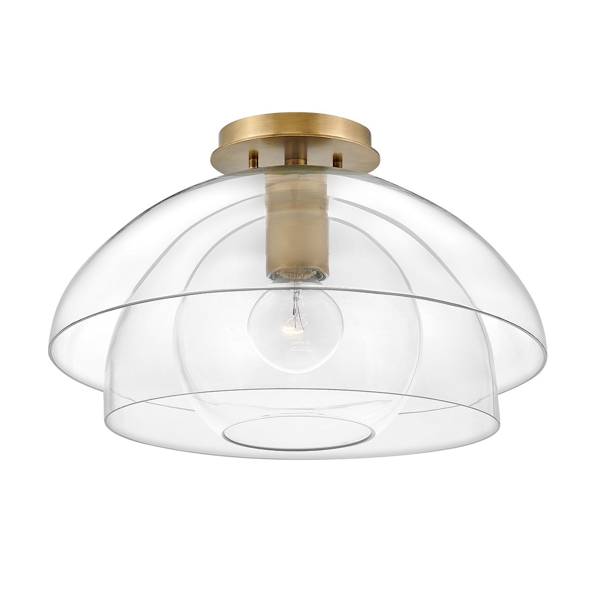 Quintiesse Lotus Single Pendant / Semi-Flush Fitting - Heritage Brass