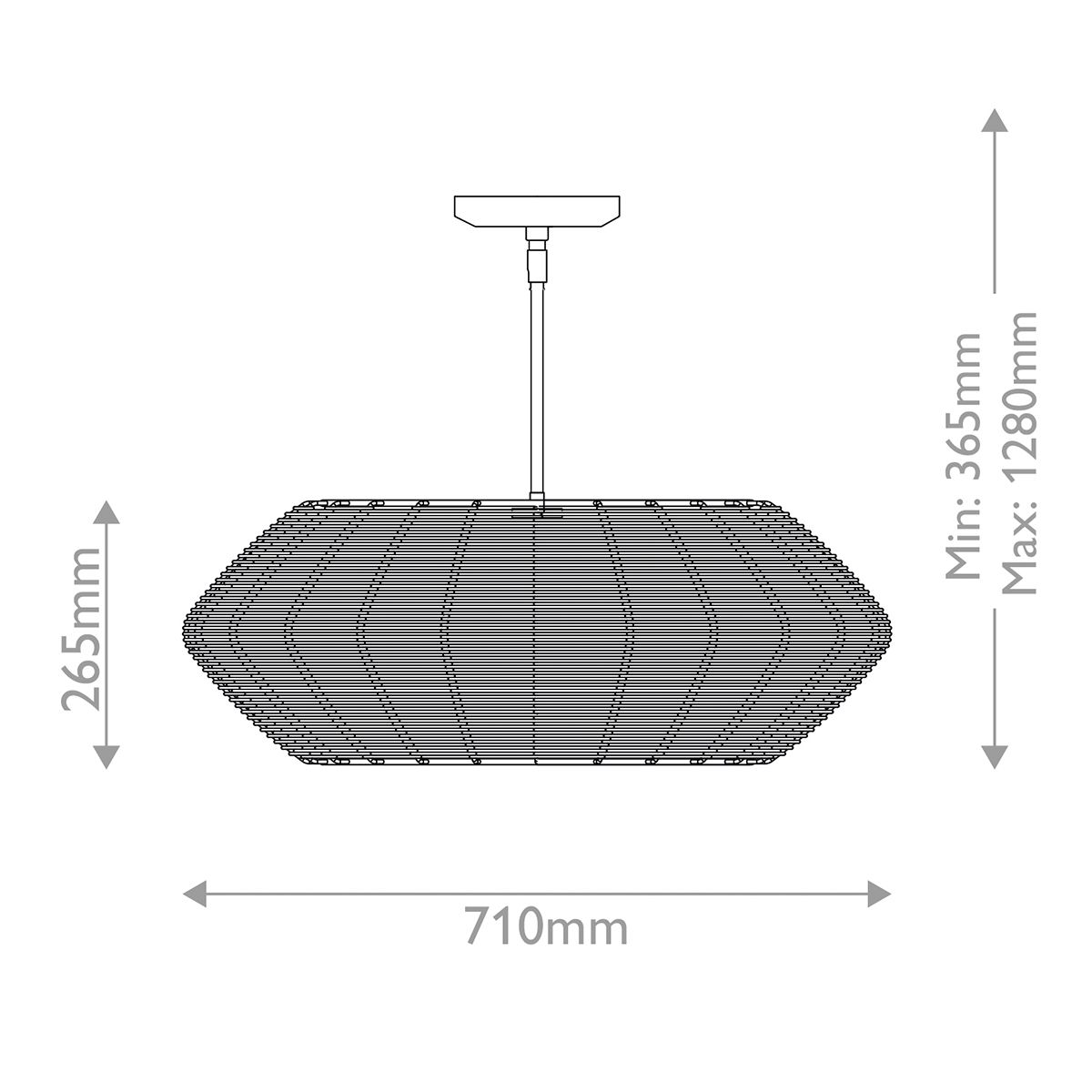 Quintiesse Luca 5 Light Duo-Mount Pendant - Black & Camel