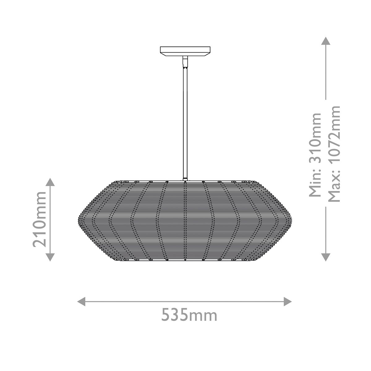 Quintiesse Luca 3 Light Duo-Mount Pendant - Black & Camel