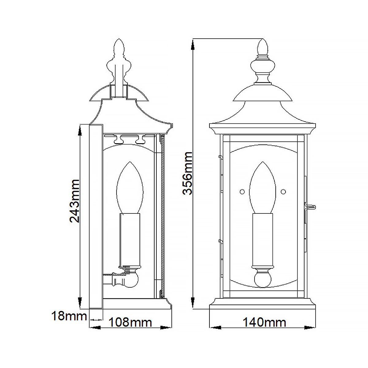 Quintiesse Market Square Single Wall Light - Oil Rubbed Bronze