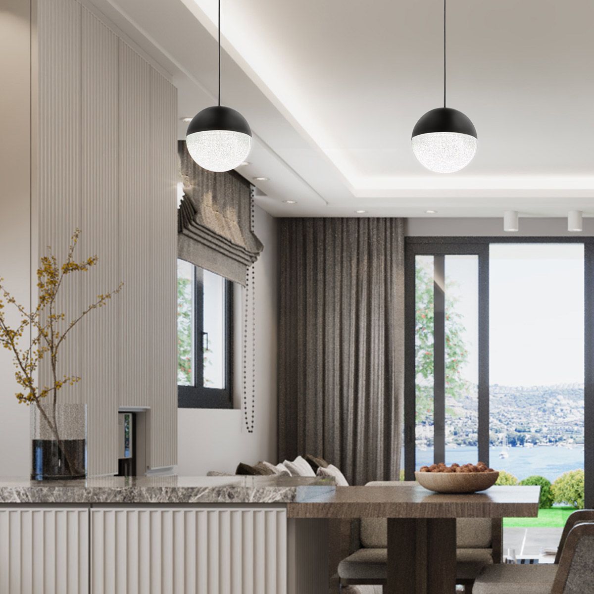 Quintiesse Moonlit LED Mini Pendant - Matte Black