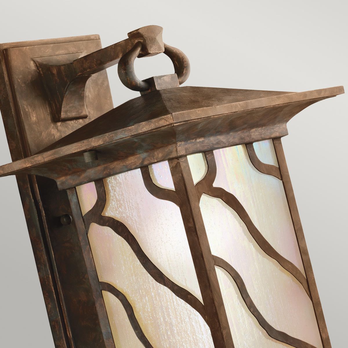 Quintiesse Morris Single Large IP44 Wall Lantern - Distressed Copper