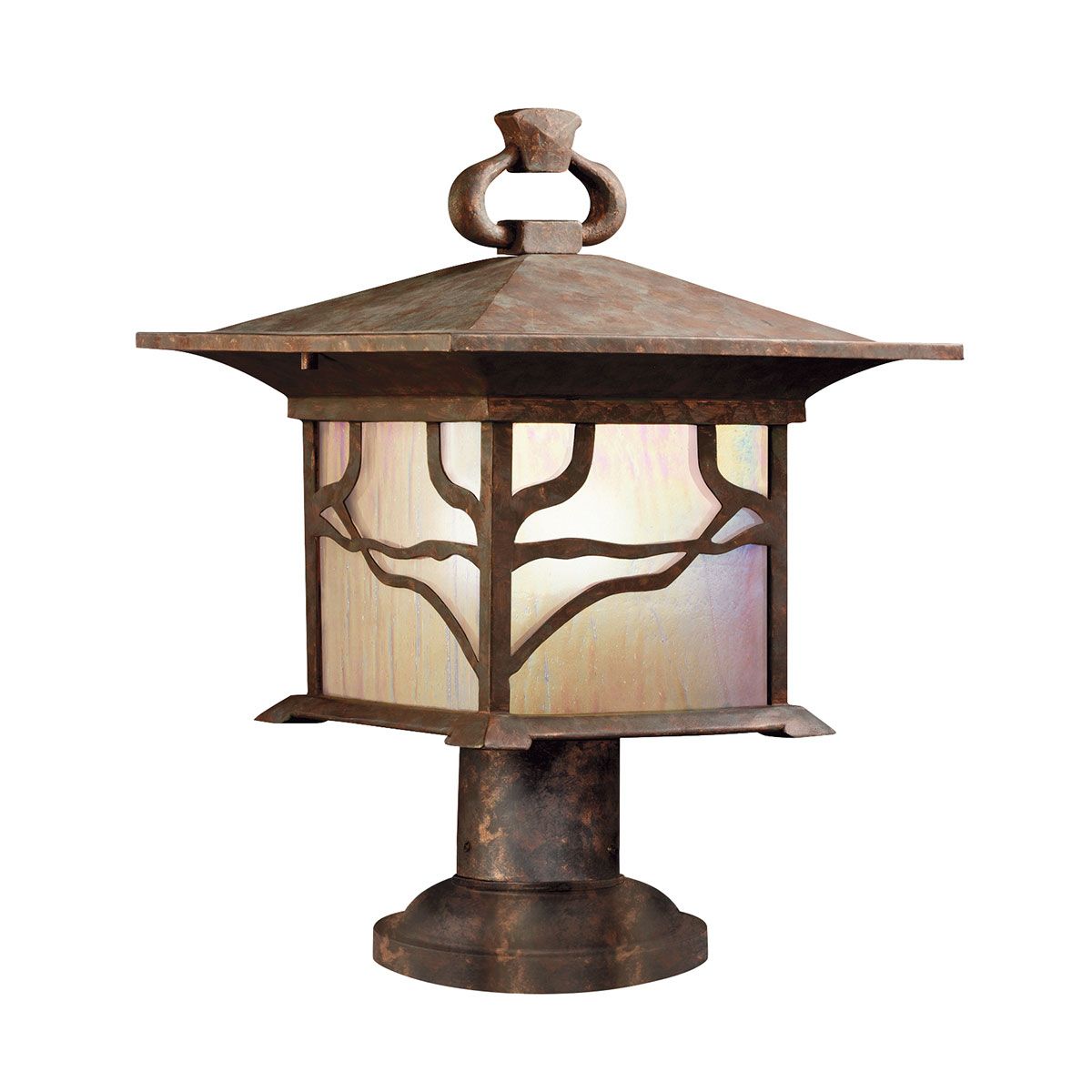 Quintiesse Morris Single Pedestal Lantern - Distressed Copper