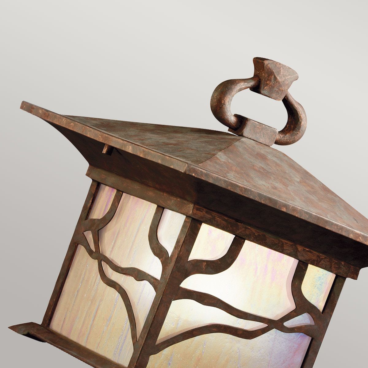 Quintiesse Morris Single Pedestal Lantern - Distressed Copper