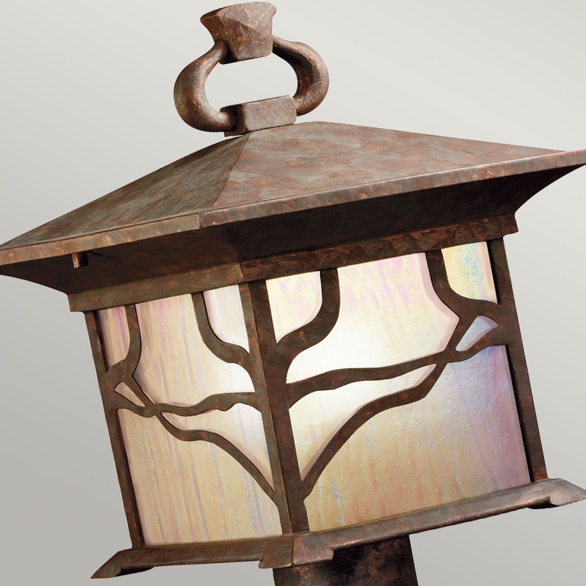 Quintiesse Morris Single Pedestal Lantern - Distressed Copper