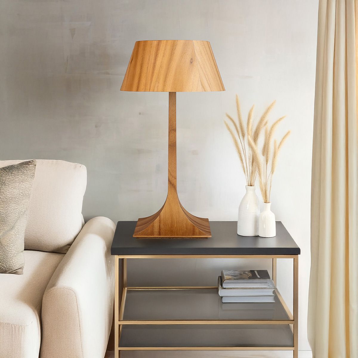 Quintiesse Nostalgia Table Lamp - Teak Veneer