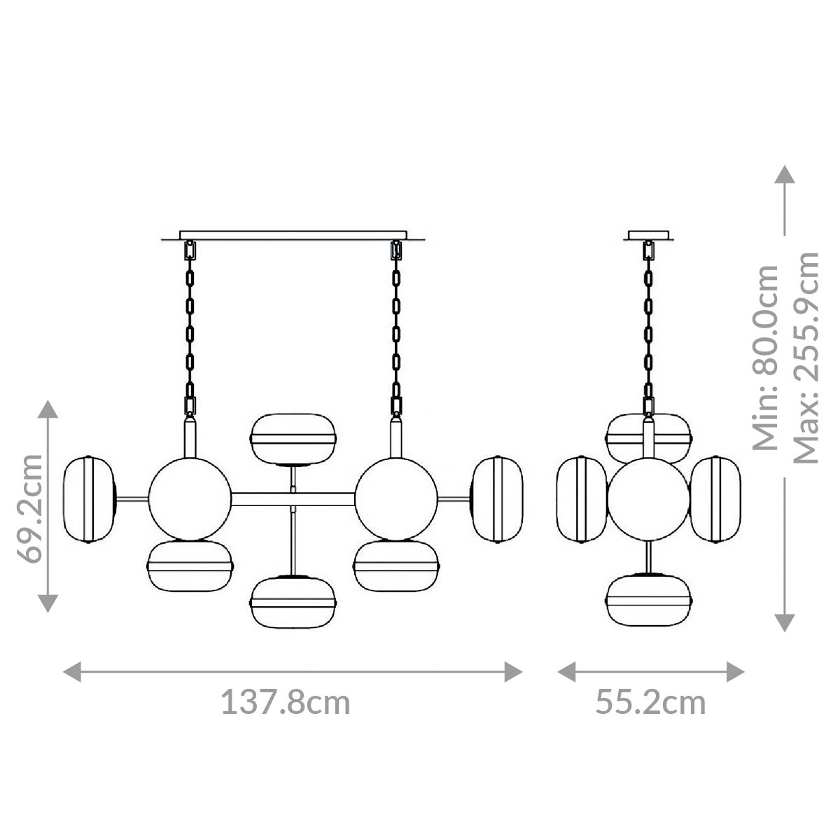 Quintiesse Nottingham 10 Light Linear Pendant - Antique Brass