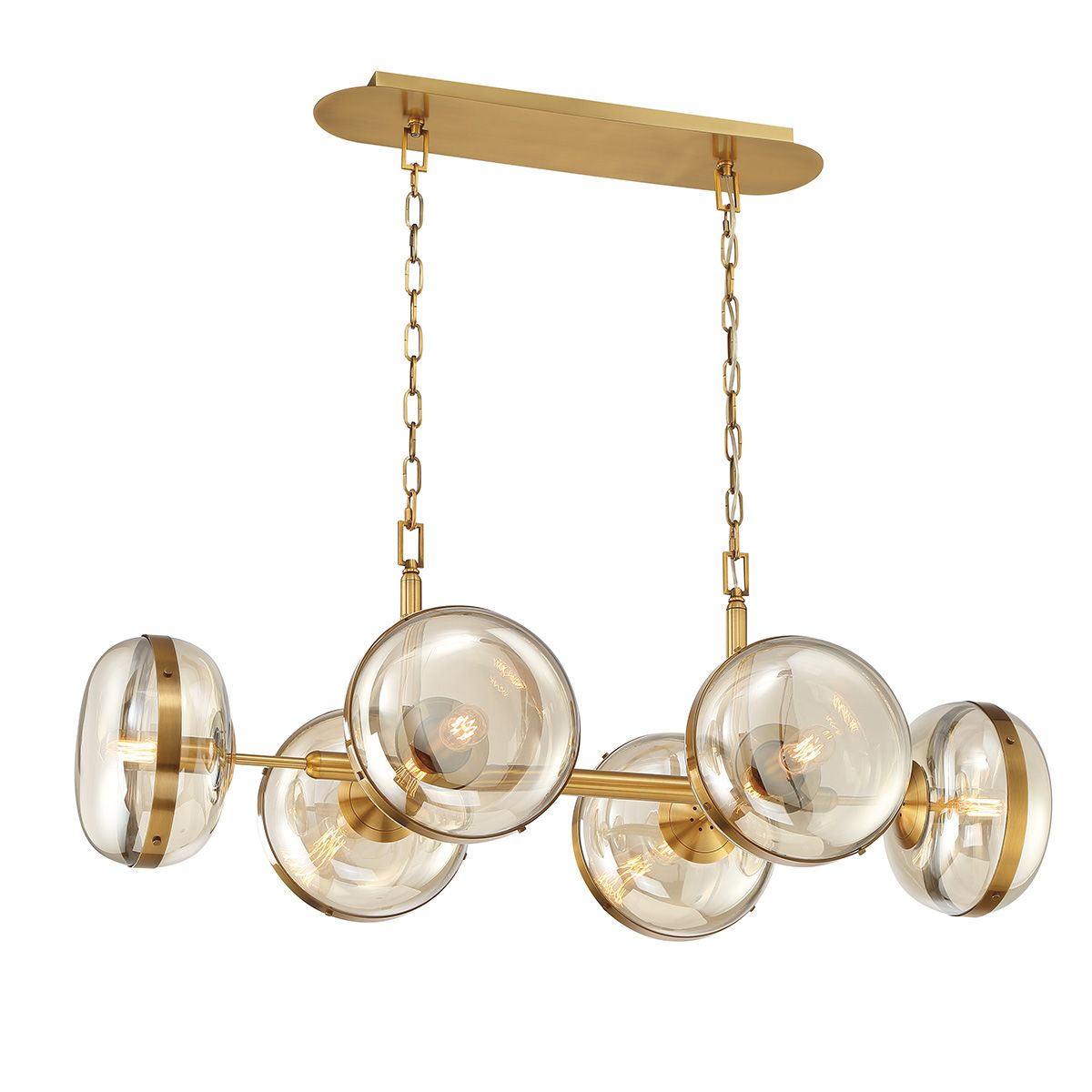Quintiesse Nottingham 6 Lt Linear Pendant - Antique Brass