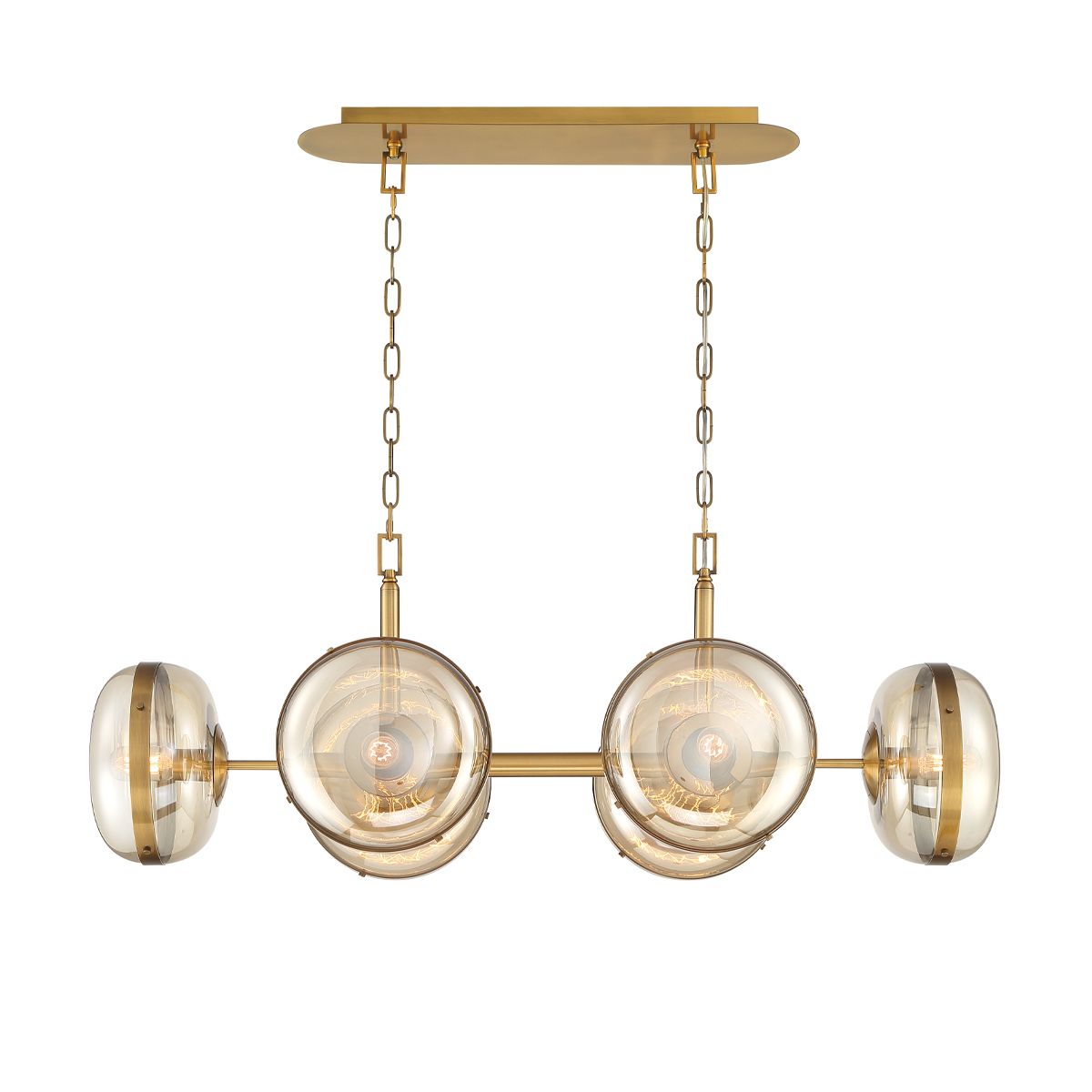 Quintiesse Nottingham 6 Lt Linear Pendant - Antique Brass