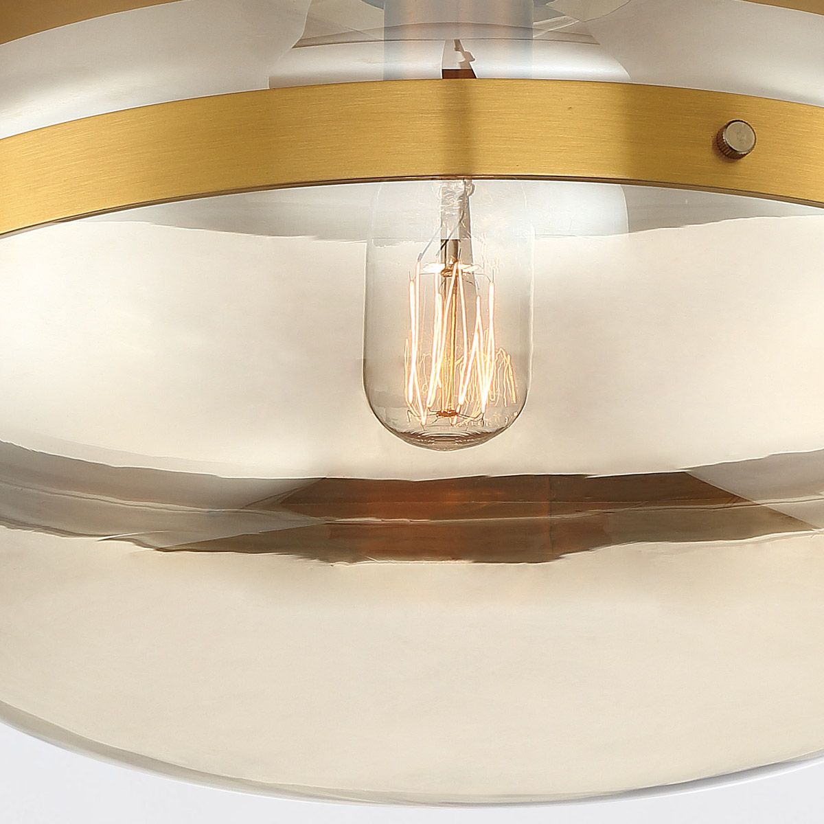 Quintiesse Nottingham 1 Light Ceiling Flush Medium - Antique Brass