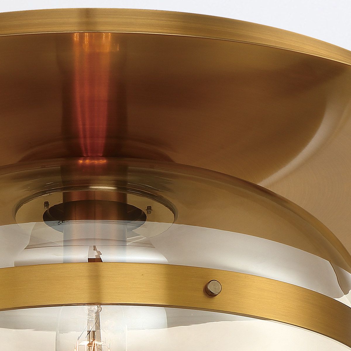 Quintiesse Nottingham 1 Light Ceiling Flush Medium - Antique Brass