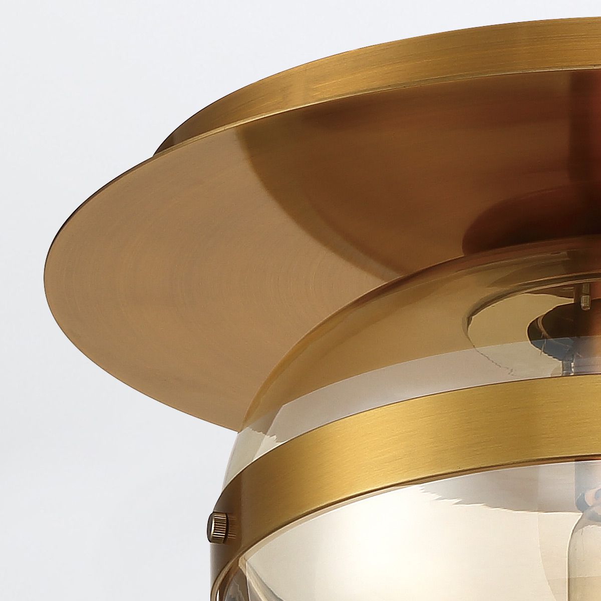 Quintiesse Nottingham 1 Light Ceiling Flush Small - Antique Brass