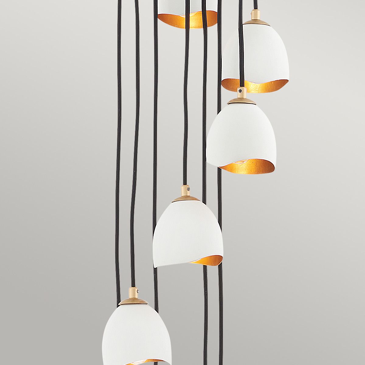 Quintiesse Nula 12 Light Pendant - Shell White & Luxe Gold