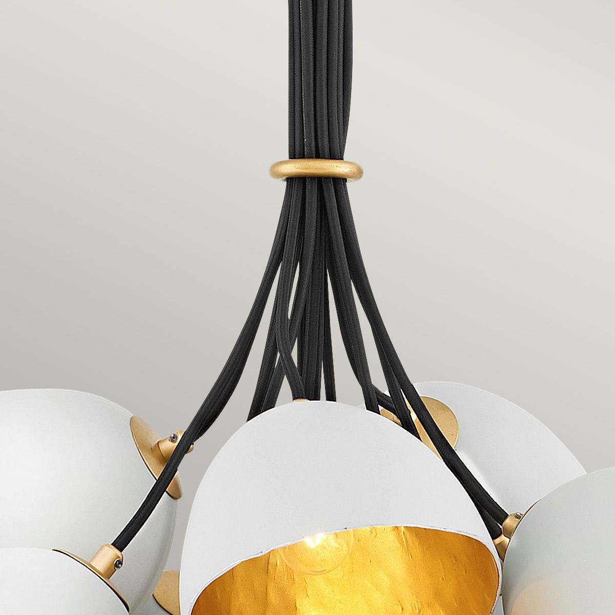 Quintiesse Nula 15 Light Pendant - Shell White & Luxe Gold