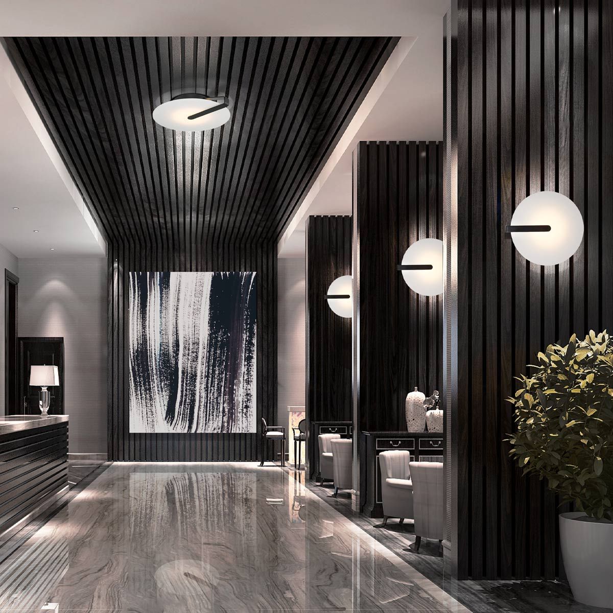 Quintiesse Nuvola Small Ceiling / Wall Light - Matte Black