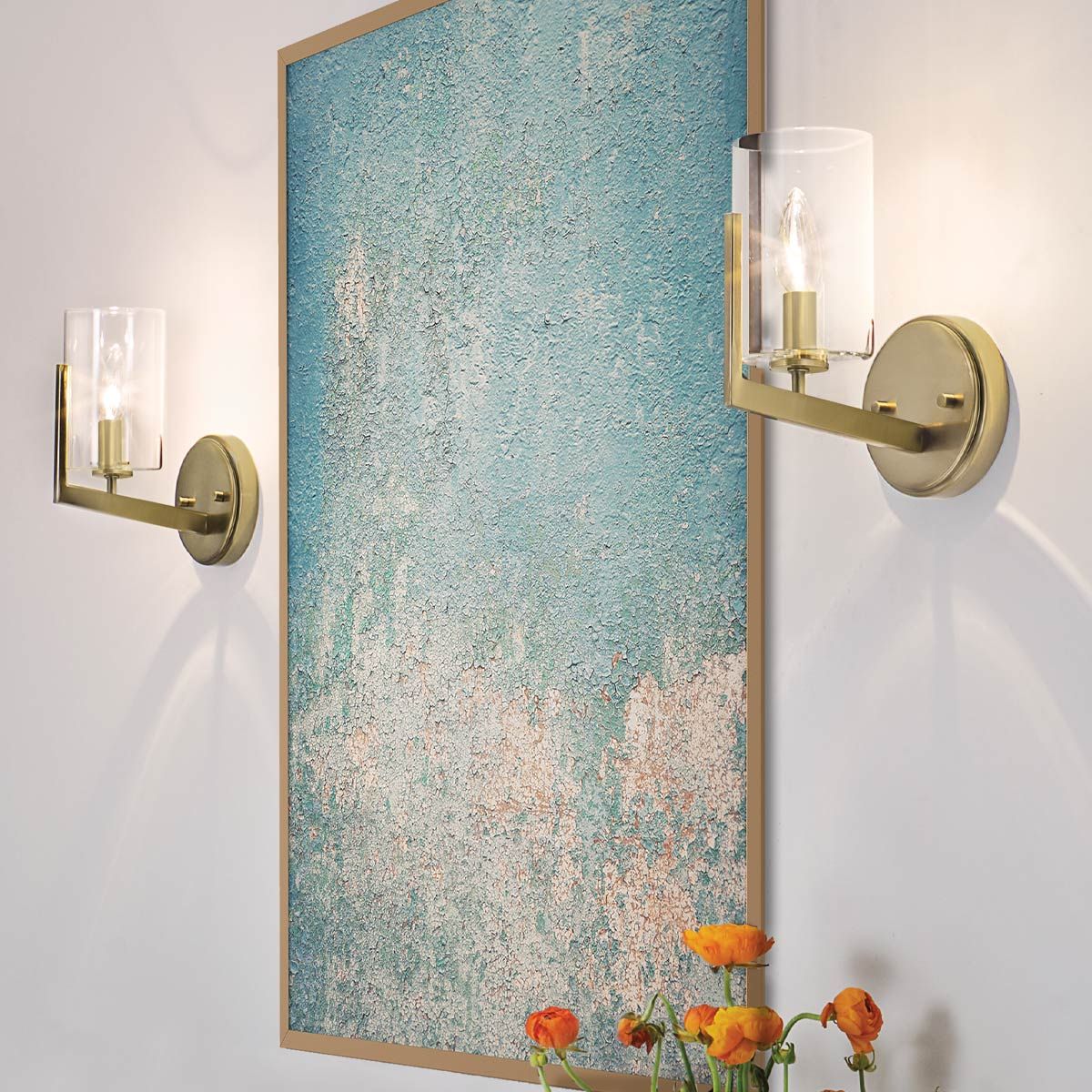Quintiesse Nye Single Wall Light - Brushed Natural Brass
