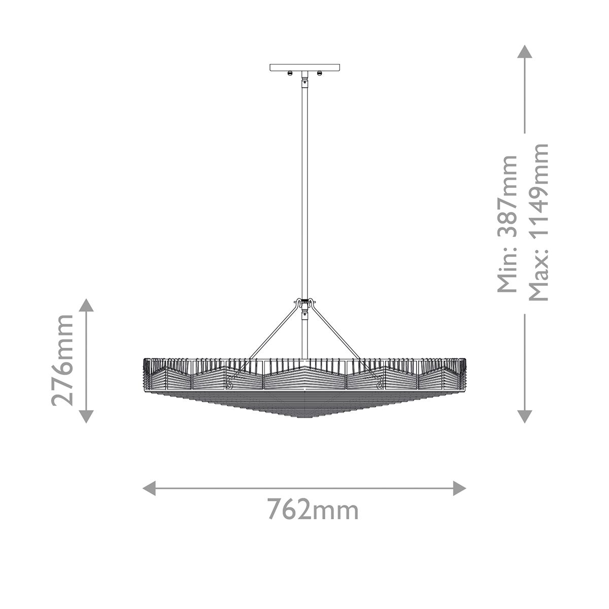 Quintiesse Ophelia 6 Light Duo Mount Pendant - Black & Camel