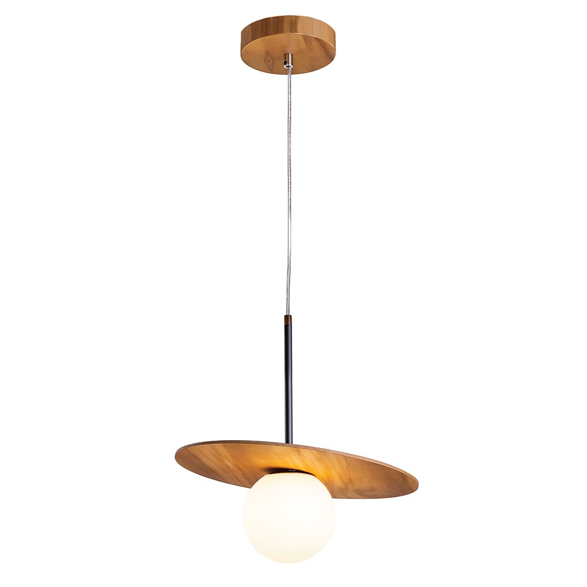 Quintiesse Orbit Pendant Light - Teak Veneer