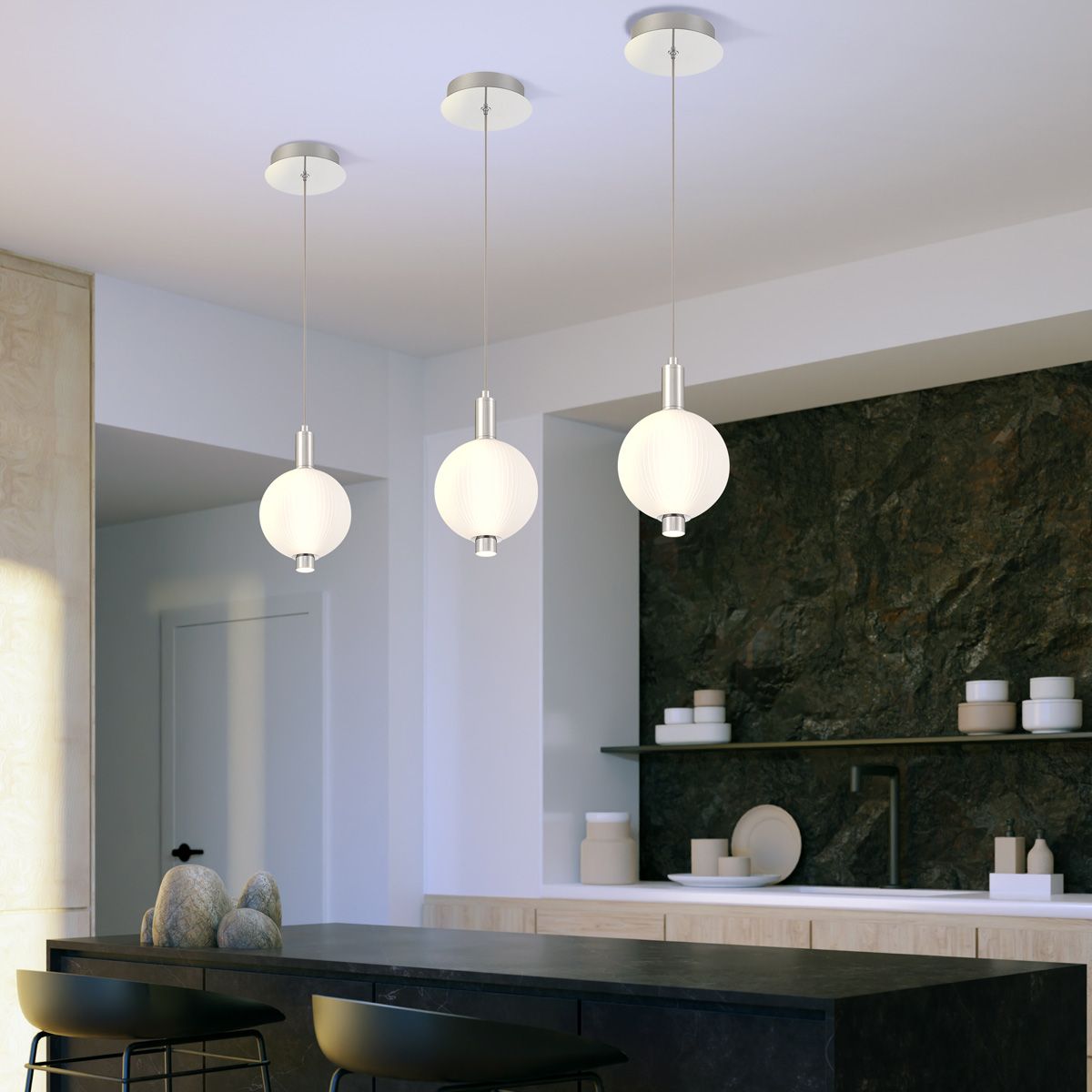 Quintiesse Palmas 1 Light Mini Pendant - Polished Nickel