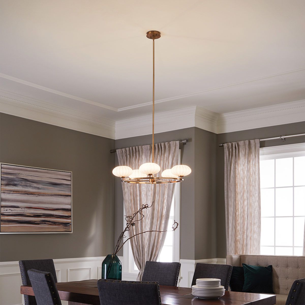 Quintiesse Pim 5 Light Bathroom Chandelier - Fox Gold