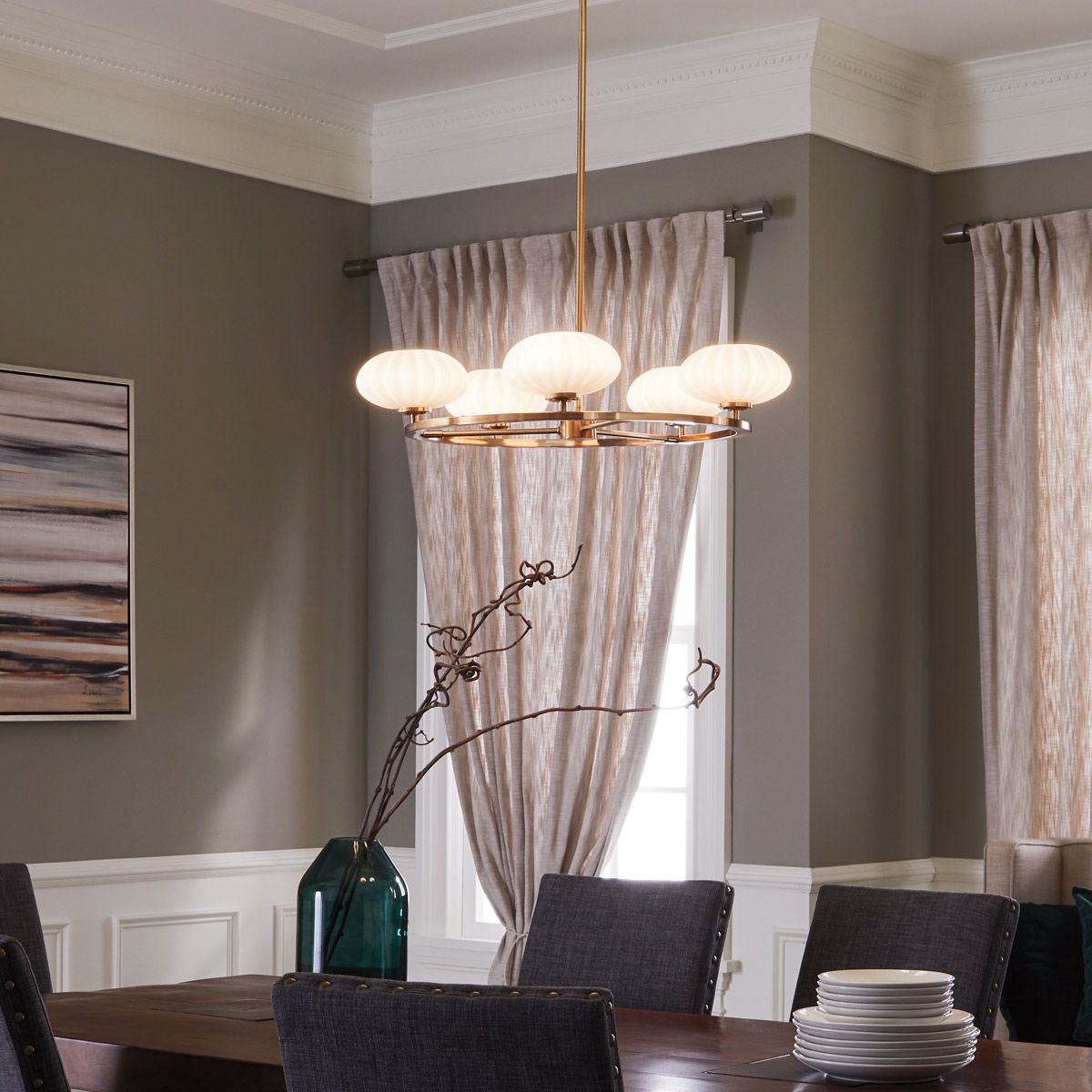 Quintiesse Pim 5 Light Bathroom Chandelier - Fox Gold