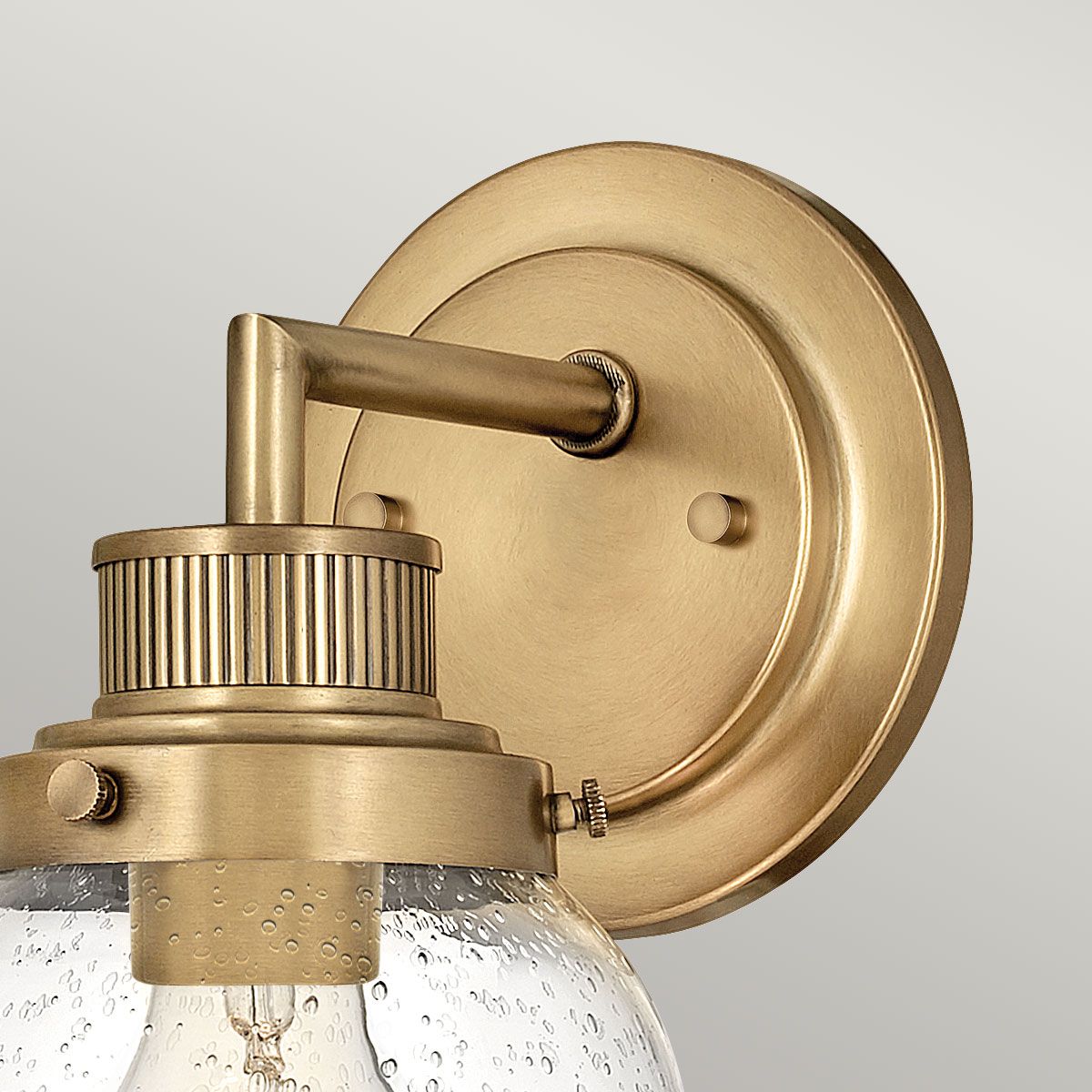 Quintiesse Poppy Single Bathroom Wall Light - Heritage Brass