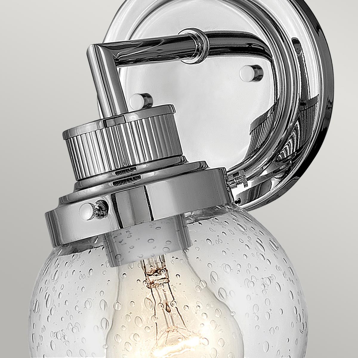 Quintiesse Poppy Single Bathroom Wall Light - Polished Chrome