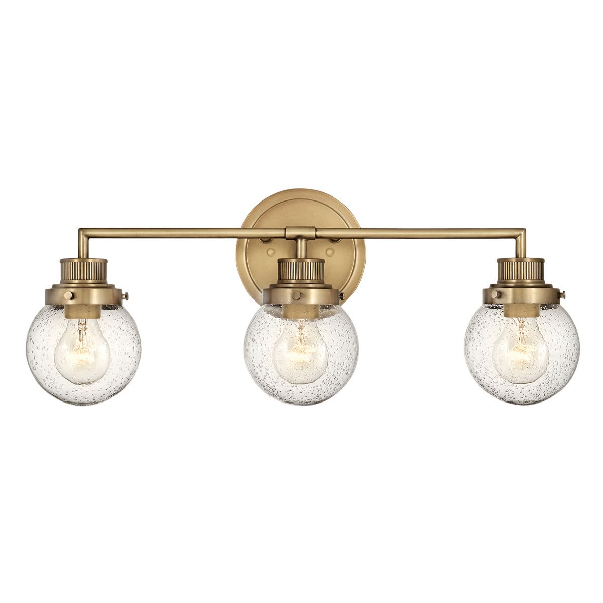 Quintiesse Poppy 3 Light Bathroom Wall Light - Heritage Brass