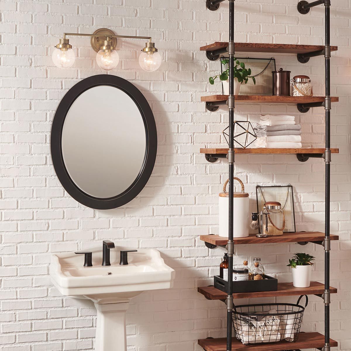 Quintiesse Poppy 3 Light Bathroom Wall Light - Heritage Brass