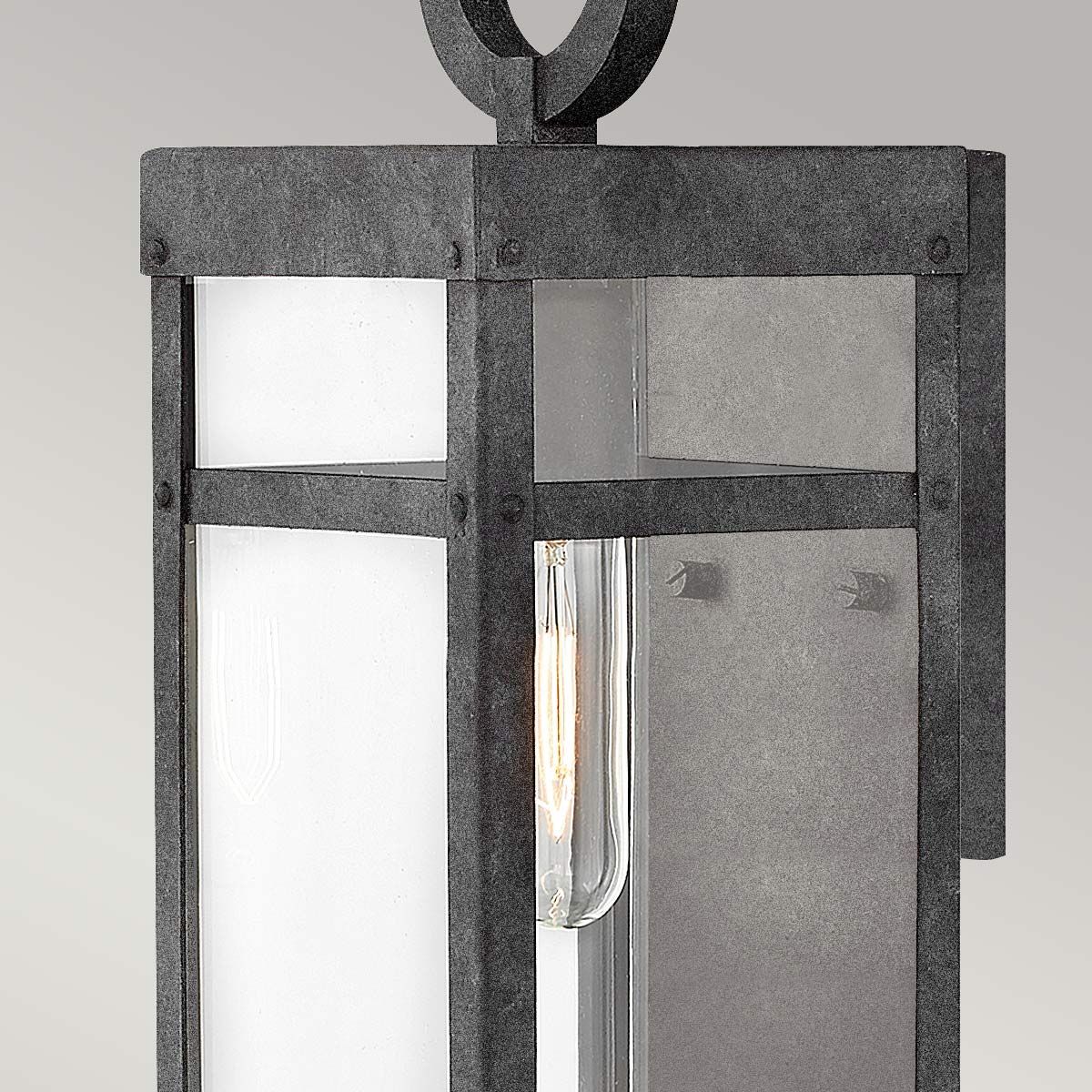 Quintiesse Porter Single Small Wall Lantern - Aged Zinc