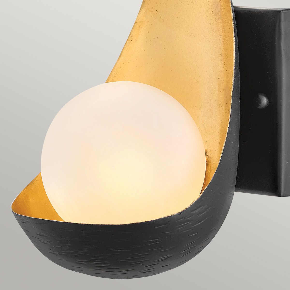 Quintiesse Ren Single Wall Light - Black & Gold