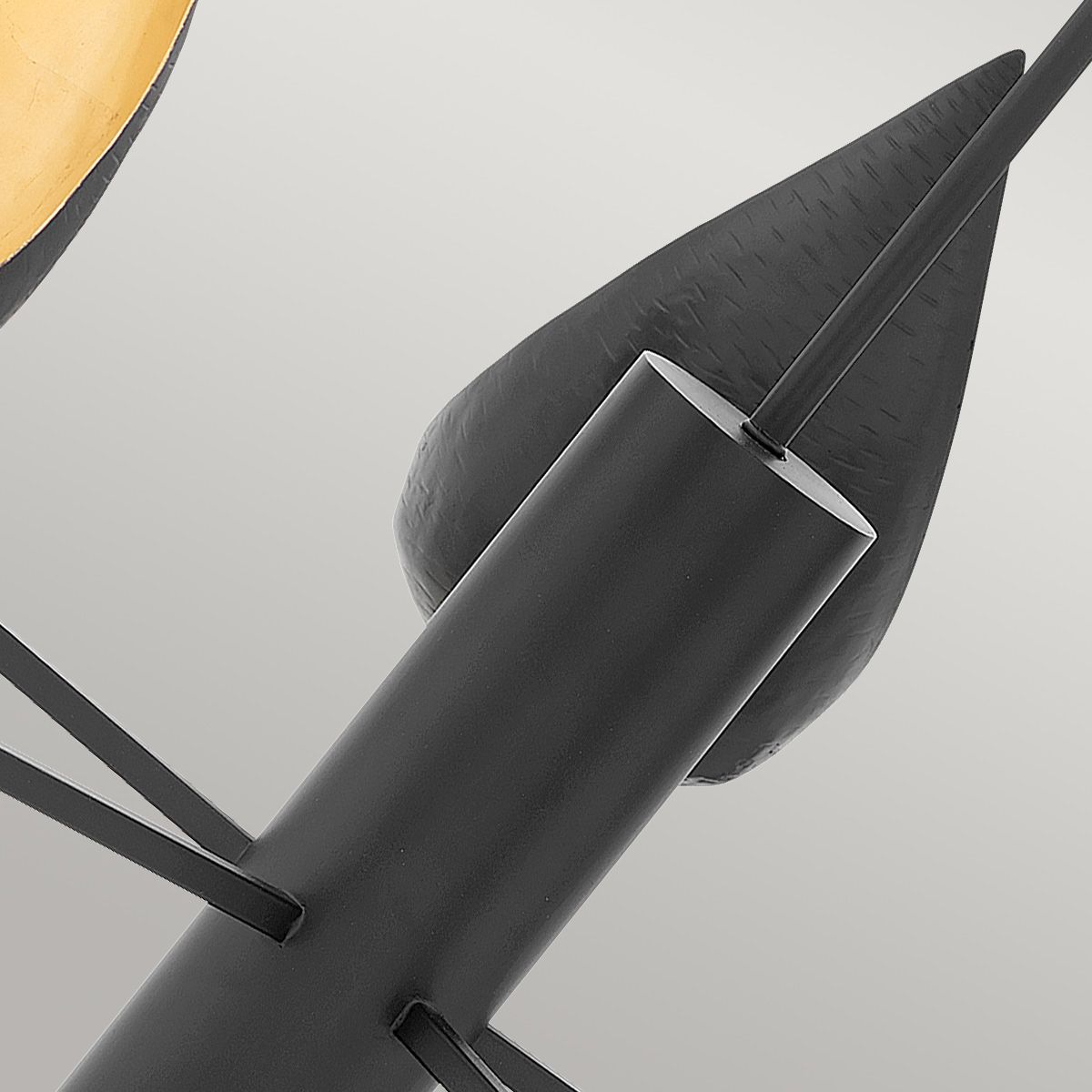 Quintiesse Ren 5 Light Chandelier - Black & Gold
