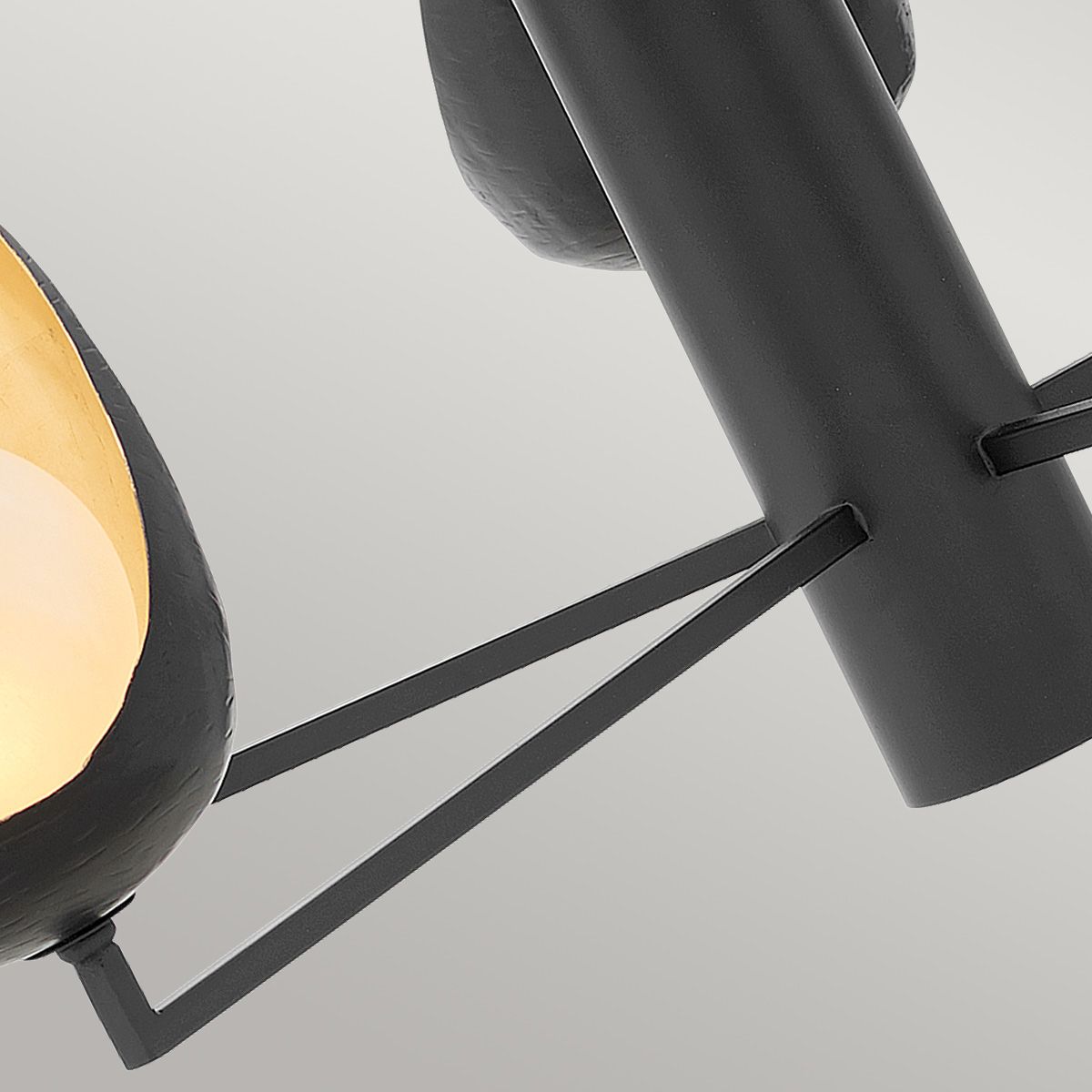 Quintiesse Ren 5 Light Chandelier - Black & Gold